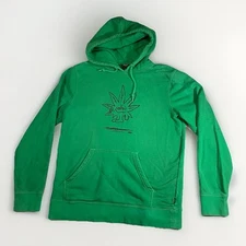 Huf Green Pullover Hoodie 420 It’s Easy Being Green Leaf Size L Large AS IS