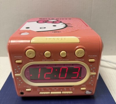 Hello Kitty Sanrio Pink AM/FM Duel Alarm Clock Radio Stereo CD