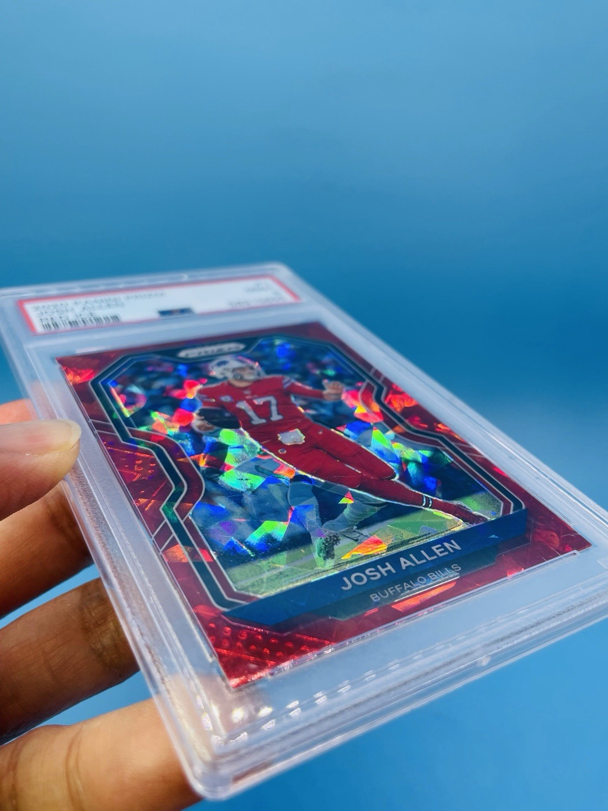2020 Prizm ~ JOSH ALLEN ~ Red Cracked Ice Prizm 💥  PSA 9 MINT Color Match! 🔥 view 6