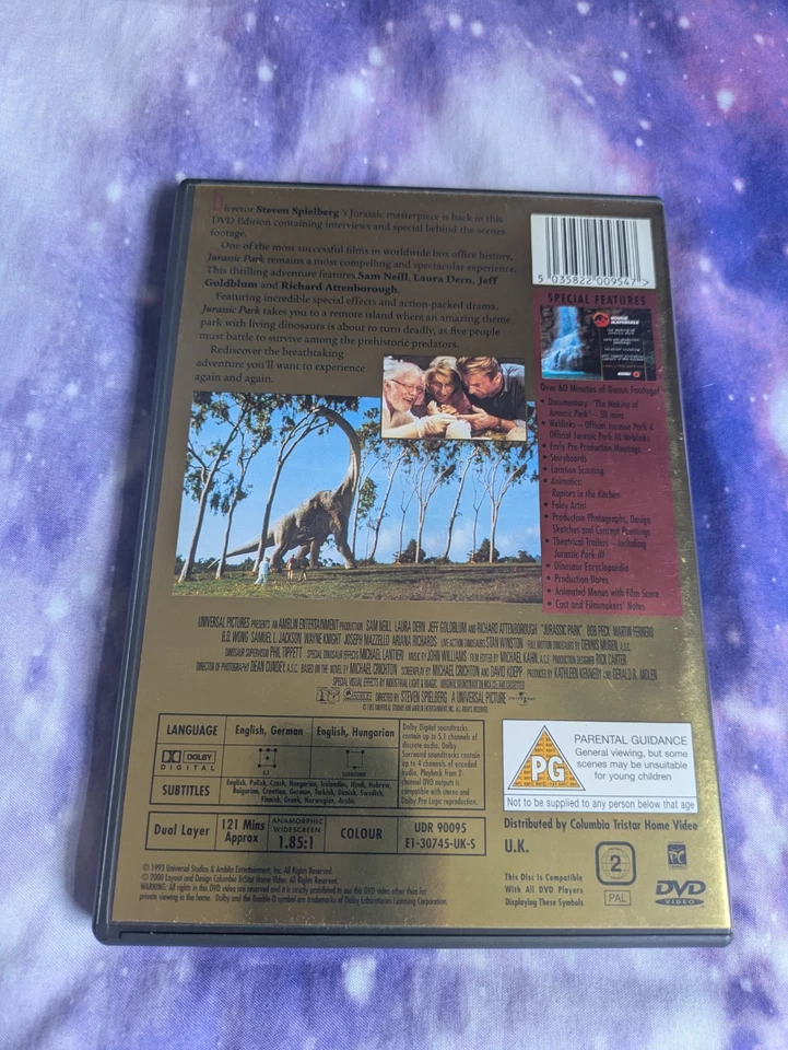 Jurassic Park (DVD, 1993) - Image 2 of 3