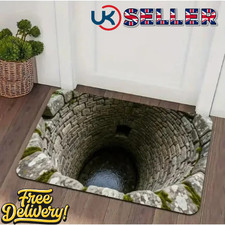 3D Optical Illusion Endless Abyss Non-Slip Door Mat Washable Durable Rug