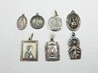 Lot of 5 Sterling Silver Religious Medals / 1 is 800 Silver / 1 Silver Plate (7)