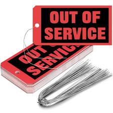 50PCS Out of Service Tags Maintenance Required Red Inspection Tags w/ Wires