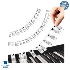 Removable Silicone Piano Key Labels for 61-Key Keyboard - Large Bold Letters,...