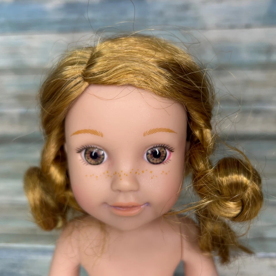 Muñeca Willa Wellie Wishers American Girl pelo rojo avellana ojos piezas de reparación rizadas Foto 3 de 4