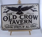 The Old Crow Tavern Tin Sign Bar Pub Wall Decor Vintage Style Spirits