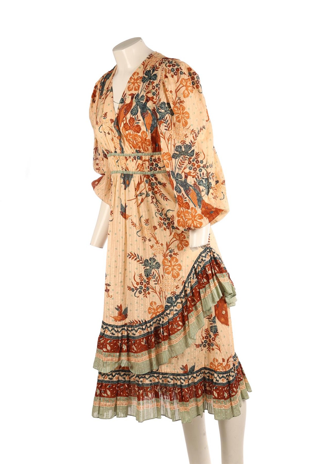 ULLA JOHNSON MULTI COTTON MAXI DRESS US 4 UK 8 image 3