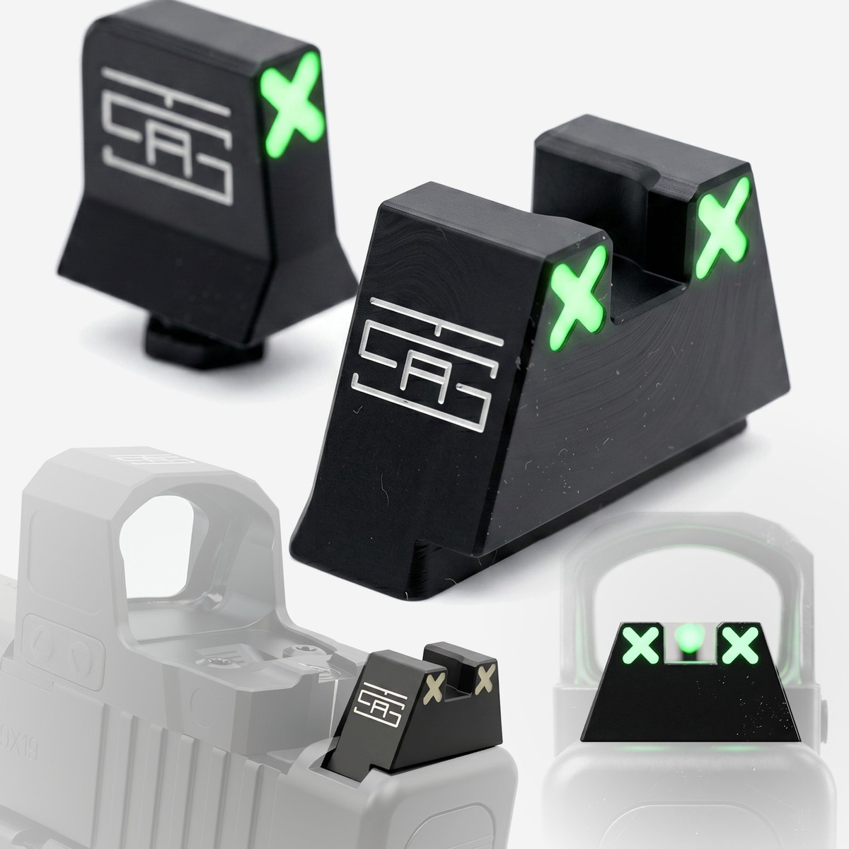 TSA® XXX Tall Glow Night Sights GLOCK® MOS Co-Witness Gen 1 - 6