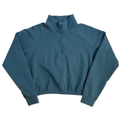 Born Primitive Pullover Sweatshirt CrossFit 1/4 Zip Cropped Teal Women s Medium