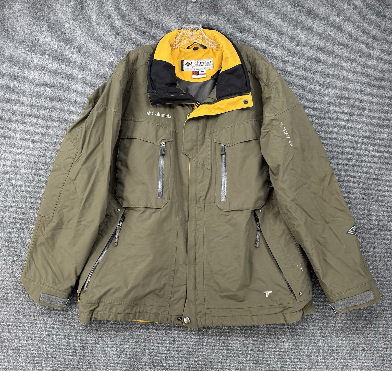 Columbia Men's Omni-Tech Titanium Interchange Jacket in Green - Waterproof Lined Outdoor Gear