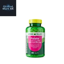Spring Valley Folate 1333mcg DFE 400 Ct | Folic Acid Dietary Supplement