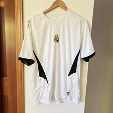 Real Madrid CF White Training Shirt Large 1902 Logo Soccer Jersey