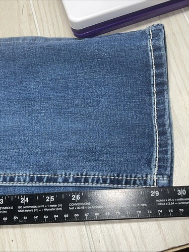 Grace in LA Jeans, Women's Size 29, Blue Denim, Easy Fit Beaded Floral Pockets - Picture 10 of 13