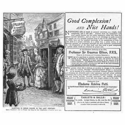 BIRNENSEIFE guter Teint, schöne Hände - viktorianische Werbung 1888