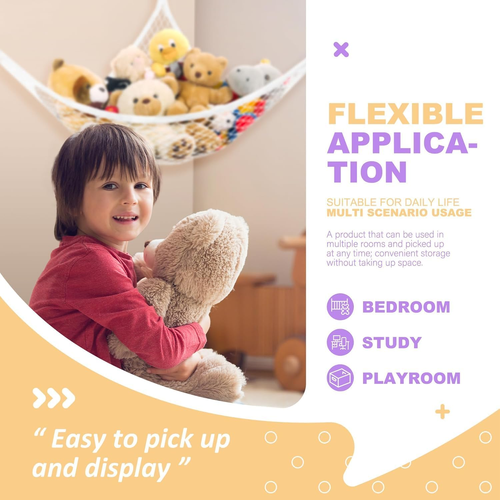 Stuffed Animal Net Hammock for Plushie Toys, Stuffed Animal Hammock Corner for K - Picture 6 of 12
