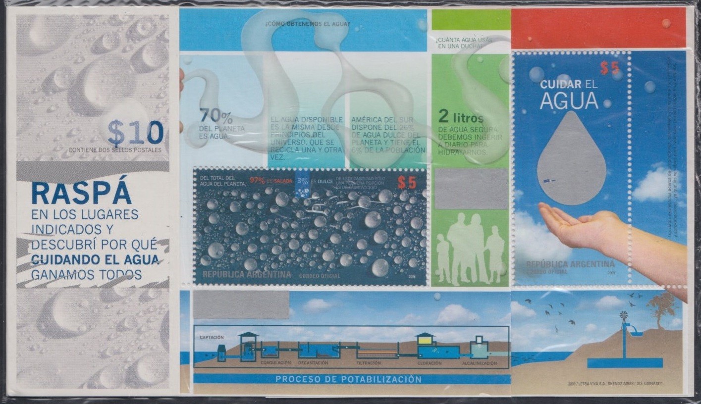 Argentina 2790/91 2009 Proteccion de desarrollo del agua en cartón MNH
