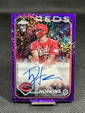 2024 Topps Chrome  TJ HOPKINS  RC  Purple Speckle Refractor Auto 204/299