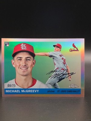 2025 Topps Chrome Platinum Michael McGreevy RC Rose Gold Refractor /75 Cardinals