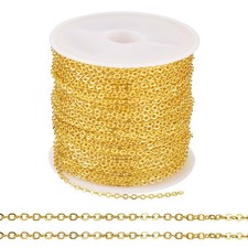 32.8 Feet 10M Gold Chains Iron Flat Oval Cable Chains Metal Link Chains Solde...