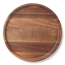 Round Wood Tray Acacia Wooden Serving Tray Decorative Tray for Coffee Table a...