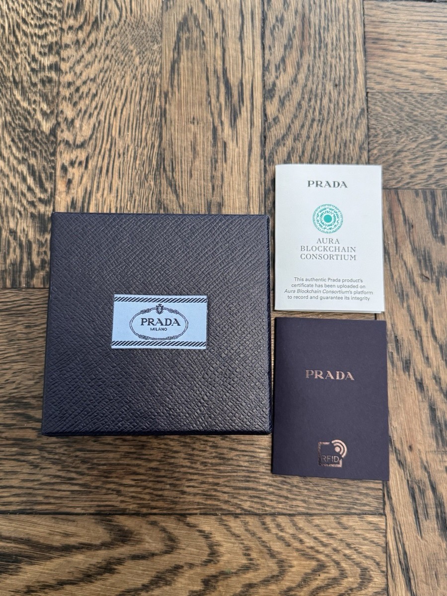 Authentic PRADA Milano EMPTY Blue Box + Authenticity Card, Small