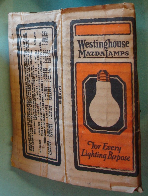 Westinghouse MAZDA LAMPS For Every Lighting Purpose Light Bulb Package 1923 PAT