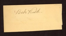 Babe Ruth HOF New York Yankees 3x5 Cut AUTO JSA LOA *WORLD CLASS COLLECTIBLE*