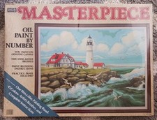 Vintage Sealed Large Craft House Masterpiece Paint By Number Rocky Point 13201