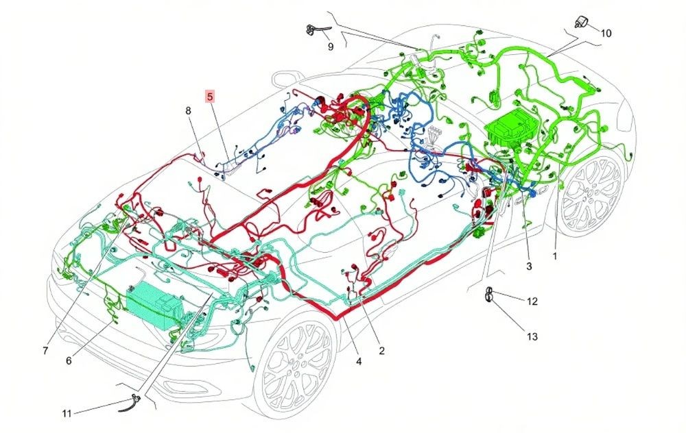 12-19 MASERATI GRANTURISMO S FRONT LEFT DRIVER SIDE DOOR WIRING HARNESS OEM
