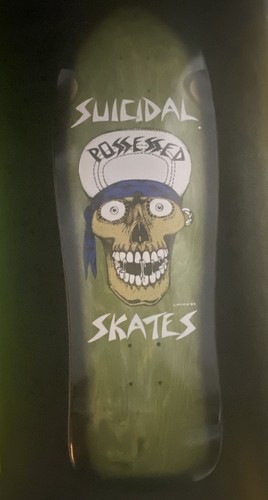DOGTOWN X SUICIDAL SKATES Punk Skull Skateboard Deck 30.75" x 10.125" GREEN - Picture 2 of 9