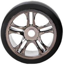 Traxxas 6477 S1 Compound Slick Tires Pre-Glued on Black Split-Spoke Wheels rear