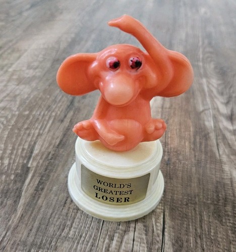 World's Greatest Loser Award Trophy Gag Gift 4" Vintage Hong Kong Prank Figure