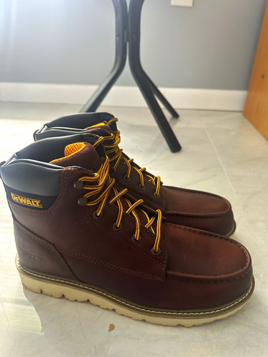DEWALT Industrial Footwear Brown Leather Lace-Up Work Boots Tan Outsole