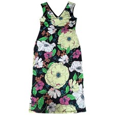 AFRM Los Angeles Ariana Floral Print Sleeveless Mesh Maxi Dress Womens Size Med