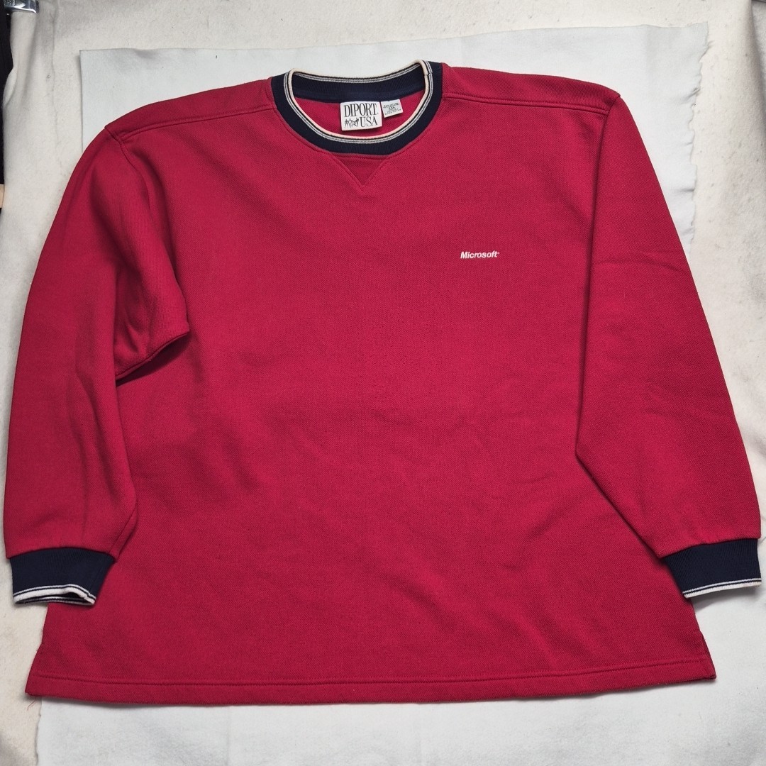 VTG 90s Microsoft Computer Worker Red Diport USA … - image 2