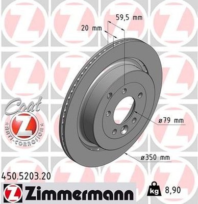 Zimmermann 450.5203.20 Standard Coat Z Disc Brake Rotor