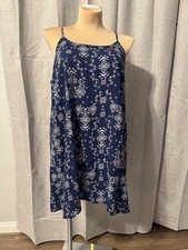 Christine V Sundress Navy White Pattern Cami Dress - Plus Size - 3X