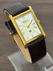 Vintage Seiko Slim Men's Quartz Leather Strap Wrist Watch -Roman Dial