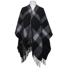 Primark, Poncho, Größe: ONE SIZE, Schwarz/Grau, Chevron, Damen #C0Z