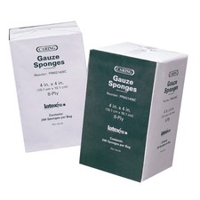 CARING NONSTERILE, WOVEN GAUZE SPONGES, 4" X 4", 12-PLY, 200/BAG