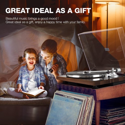 SeeYing Plattenspieler mit Riemenantrieb Bluetooth Vinyl-Schallplattenspieler... - Bild 8 von 9