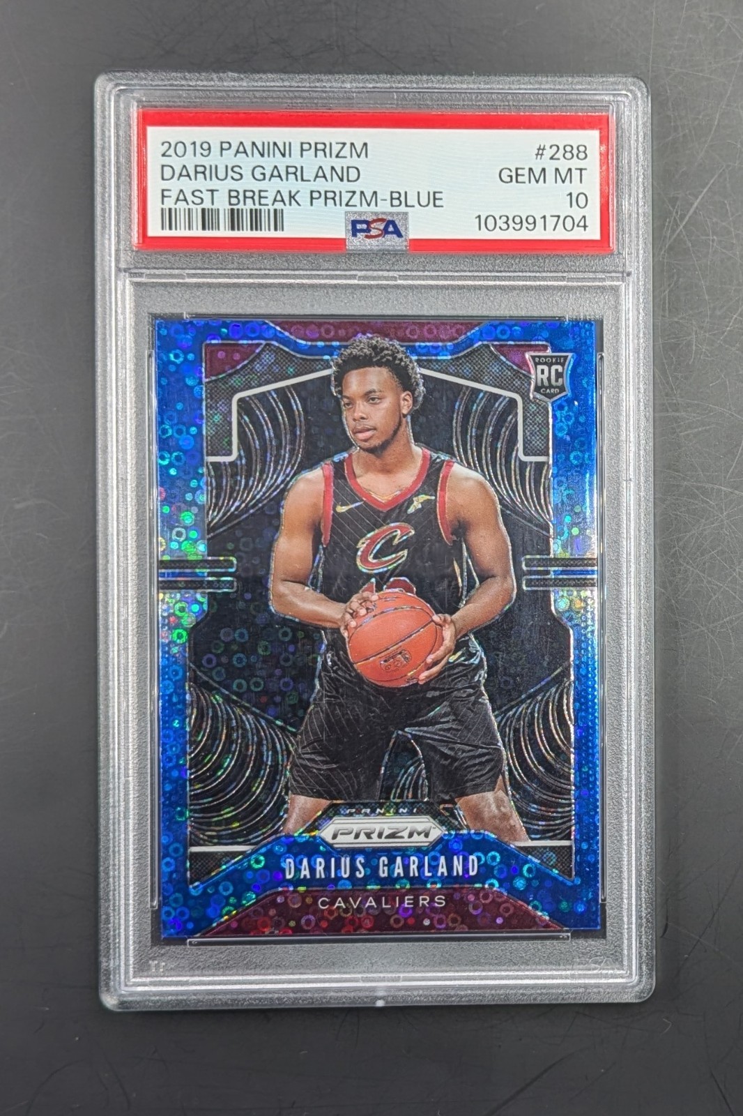 2019 Panini Prizm Darius Garland #288 Fast Break Blue Prizm /175 RC PSA 10