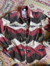 Rare Vtg 80s Roughrider by Circle T Western Shirt XS Aztec Southwestern Snaps