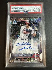 2025 Bowman Baseball Walker Jenkins Mini Diamond Auto /100 #CPA-WJ PSA 10