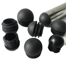 Plastic Black Blanking End Caps Tube Pipe Inserts Plug, Domed Round, 16mm 32mm