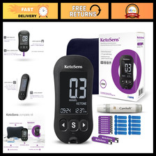 Keto Blood Ketone Monitoring Kit - Meter, 10 Test Strips, Lancets Case - Ideal