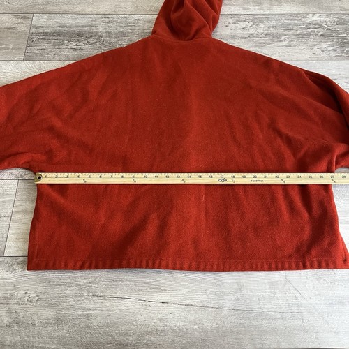 Eileen Fisher Tangelo Orange Womens Small 100% Wool Melton Hooded Boxy Jacket - Picture 7 of 11