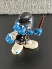 Vintage 1981 Schleich PEYO Smurf Police Cop Policeman
