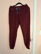 Figs Technical Collection Burgundy/Maroon Joggers Scrub Pants. Women's XS.