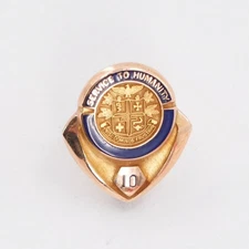 Vintage 10K Gold cTo Service to Humanity 10 Year Hospital Nurse Award Pin 2.8g